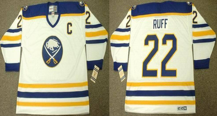 2019 Men Buffalo Sabres 22 Ruff white CCM NHL jerseys